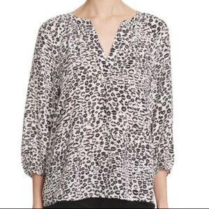 Joie Addie B Kiss Print Silk Blouse